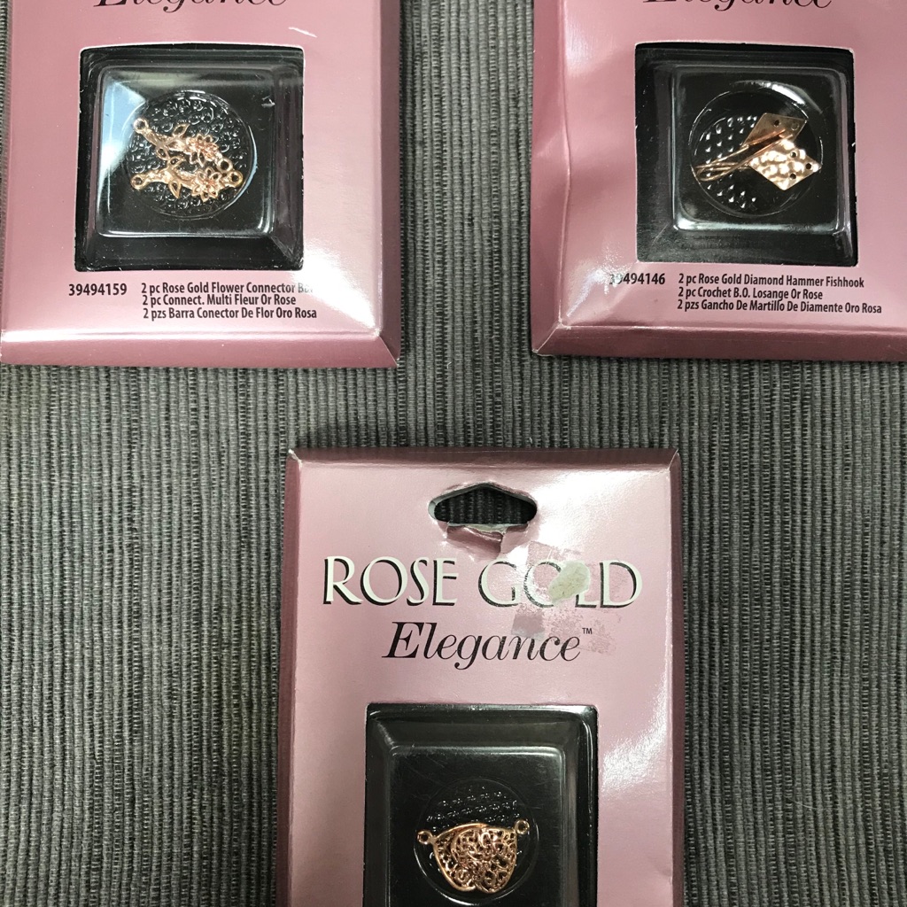 Rose Gold Heart & Flower Diamond Shape Ear Wire